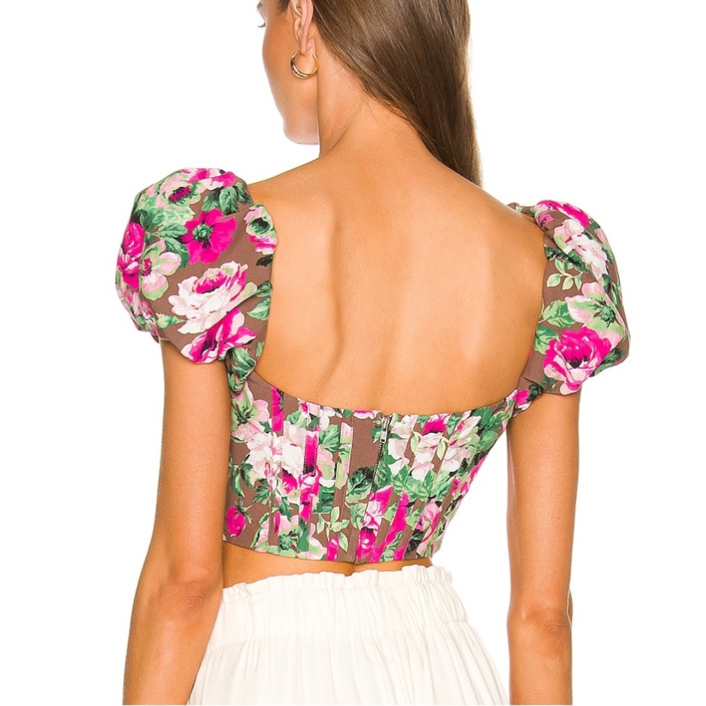 LPA | Claudette Corset Floral Top in Simone Print Size M - Picture 2 of 5